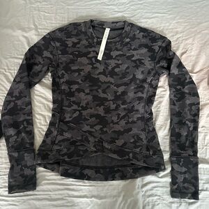 lululemon athletica Black Camo Long Sleeve Top